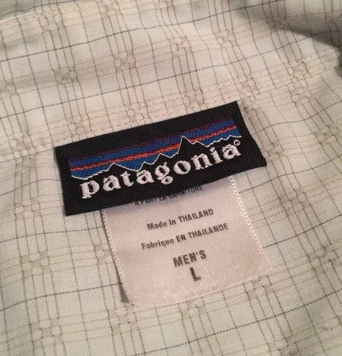Patagonia Men's Sz Large Light Blue Geometric Hiking Fishing Long Sleeve Shirt L - Picture 7 of 10