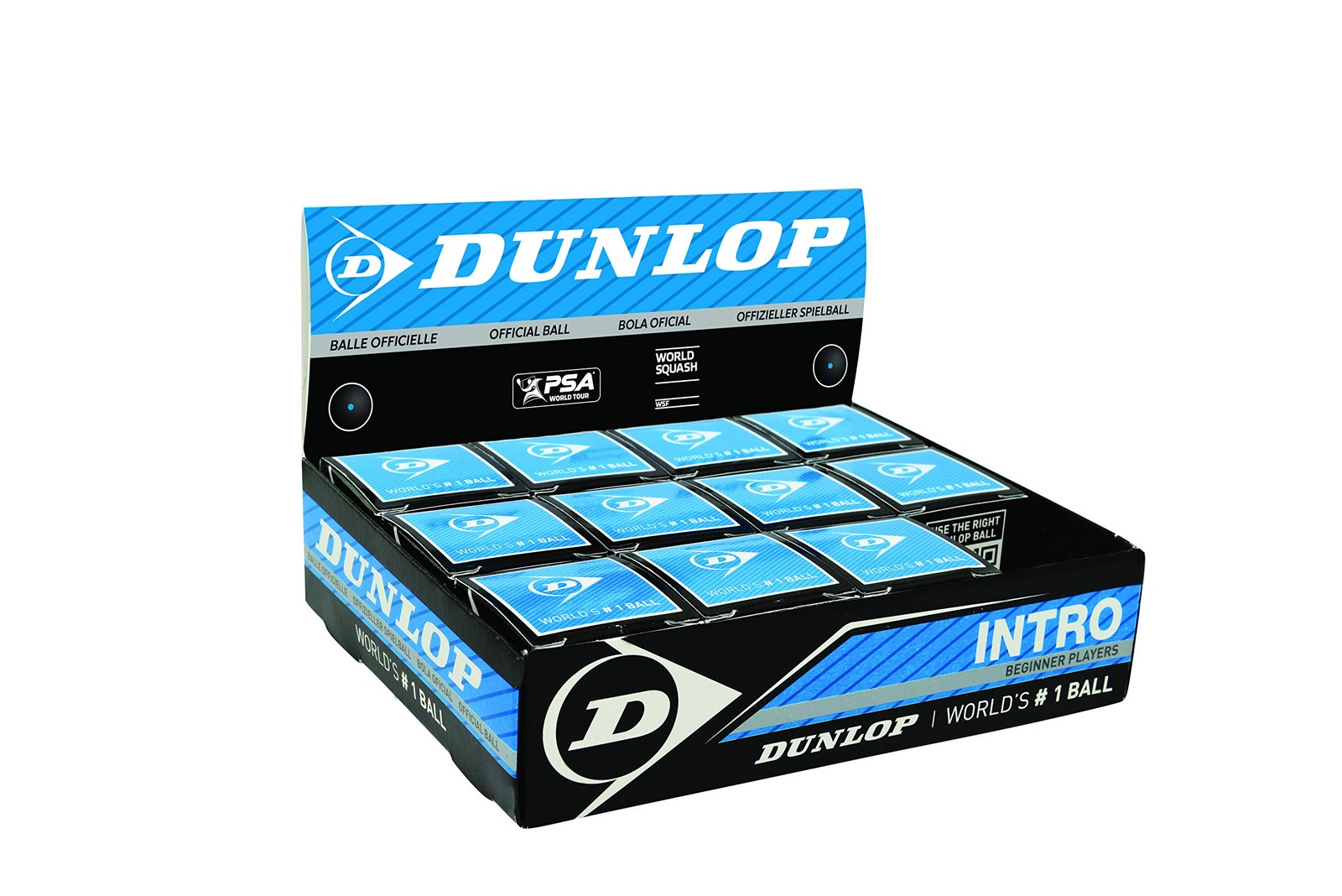 Dunlop Intro balles de squash anti frustration pour stabiliser les rebonds
