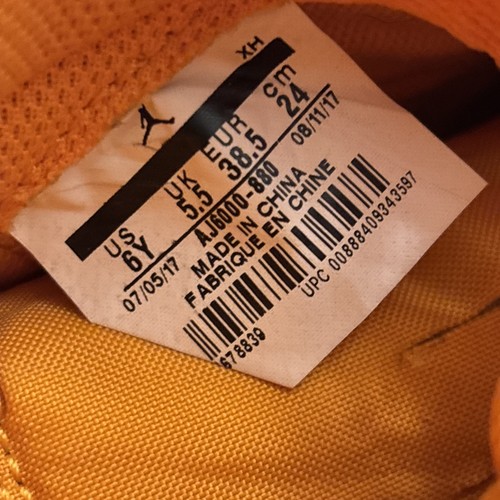 Nike Air Jordan 1 Retro High "Gatorade Orange Peel" Sneakers GS Taglia 6Y/W8 2017 - Foto 8 di 24