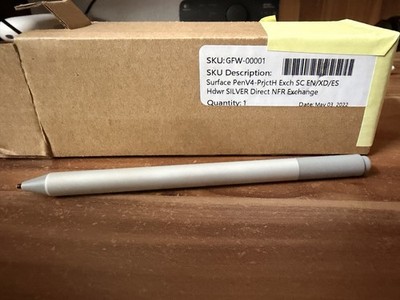 Microsoft Surface Pen Modell 1776 Platin Grau Silber V4 mit 2 AAAA Batterien