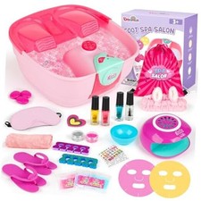 Kids Foot Spa  Nail Kit - Kids Spa Day Kit for Girls with Mask Foot Bath and