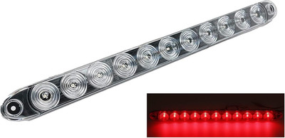 15'' Clear Red Multi-Function Stop Turn Tail Marker Trailer Light LED Bar Truck W