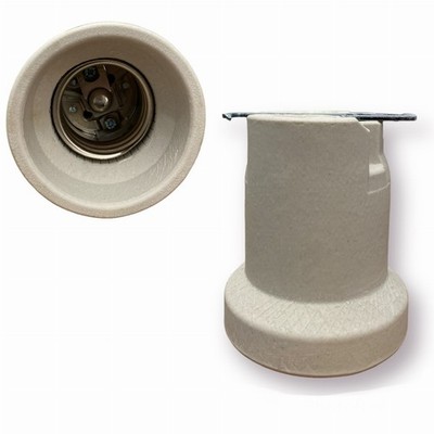 Vimar 02187 Halterung Lampe E40 Mit Plättchen, Befestigung Gerade Porzellan Weiß