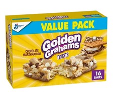 Golden Grahams Breakfast Cereal Treat Bars, S'mores, Snack Bars, 16 Ct