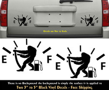 Funny Fuel Gauge Bigfoot Sasquatch Black Vinyl Decals Car Truck Any Flat Surface Funny Fuel Gauge Bigfoot Sasquatch Black Vinyl Decals Car Truck Any Flat Surface