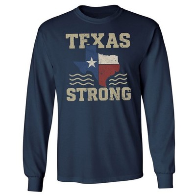 Texas Strong Flood Relief - TX Map Lone Star Support Long Sleeve Tshirt