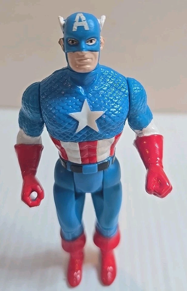 Capitán América 5" Marvel Super Heroes 1990 Toybiz Vintage Completo Articulaciones Apretadas Foto 2 de 4