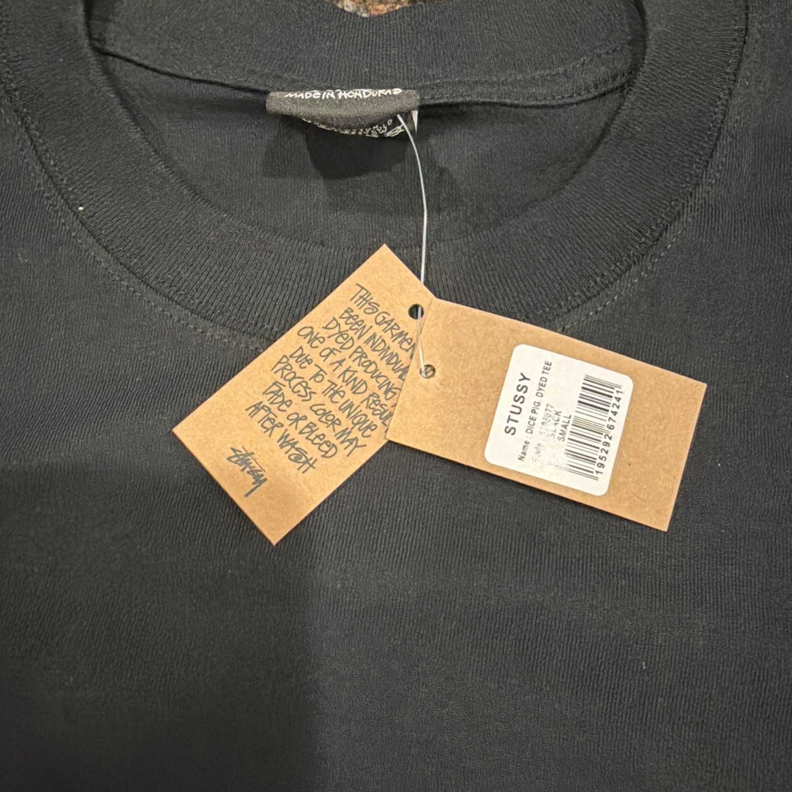 NWT Stüssy Mens Dice Tee Rare Size S Black Graphic Pigment Dyed Authentic image 3