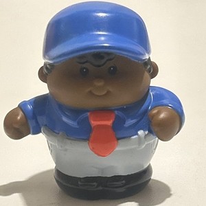 Little Tikes Boy African American Black Blue Hat Tie Casey Toy 2"