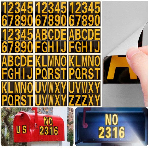118 Pieces Reflective Mailbox Numbers and Letters Stickers,Self-Adhesive viny...
