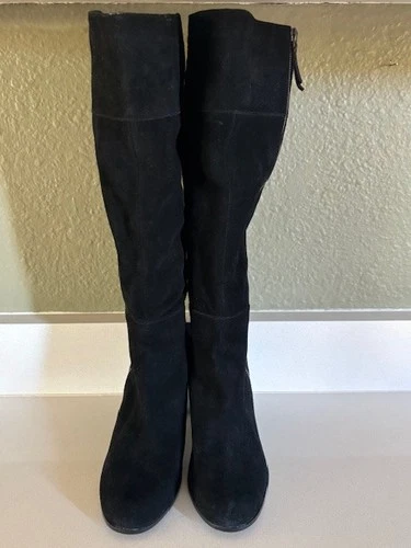 Cole Haan Grand OS Black Suede Knee High Boots 11 B Women's NWT
