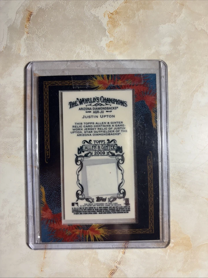 2009 Topps Allen & Ginter's - Framed Mini Relics Justin Upton #AGR-JU (MEM) - Image 2 of 2