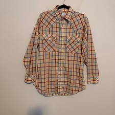 Vintage 1980 Levi's Olympic pearl snap western button down shirt plaid rodeo