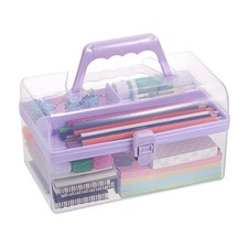 BTSKY Multipurpose Plastic Craft Storage Containers with Rectangle, Purple