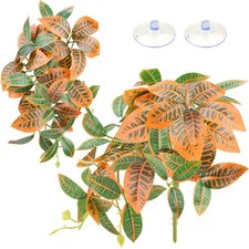 2 Pack Reptile Plants, Artificial Hanging Plants with Suction Cups, Habitat D...