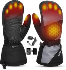 Electric Heated Gloves Rechargeable Battery Hand Warmer Windproof Thermal Winter