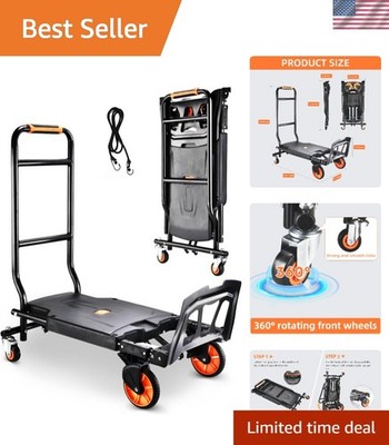 Folding Hand Truck，500lbs Capacity Heavy Duty Carrying Hand Cart，Ironton Stee...