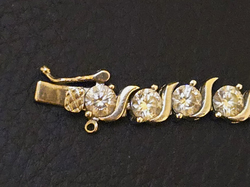 Agape 925 Sterling Silver Simulated Diamond Tennis Bracelet