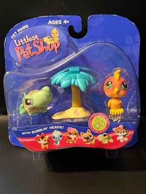 LITTLEST PET SHOP Pet Pairs 2005 VINTAGE Turtle #119 Parrot #120 Playground Pals