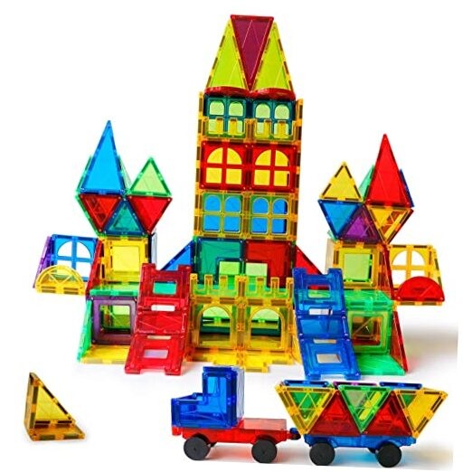 Magnetic Tiles Kids Toys, 120PCS 3D Magnets Building 120pcs magnetic tiles