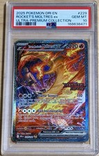 2025 Pokemon Team Rocket's Moltres #229 Ultra Premium STAMPED PSA 10 Gem 💎 Mint