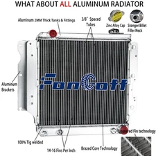 4 Core Radiator Fits 1987-2006 Jeep TJ Wrangler 2.4L 2.5L l4 4.0L 4.2L l6 CC8101
