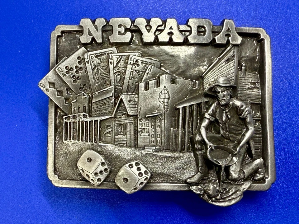 Estado de Nevada Resorts Desierto Minería De Colección 1982 Siskiyou Hebilla de Cinturón Foto 2 de 4