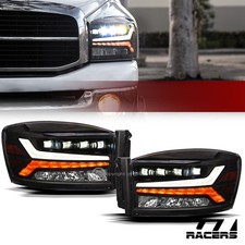 For 2006-2009 Dodge Ram Black Full Led Sequential Tube Quad Projector Headlights For 2006-2009 Dodge Ram Black Full Led Sequential Tube Quad Projector Headlights