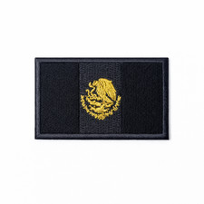 Mexican Flag Patch Black & Gold Stealth New Embroidered Made in U.S.A