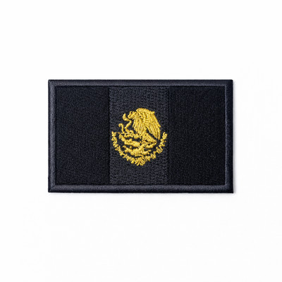 Mexican Flag Patch Black & Gold Stealth New Embroidered Made in U.S.A