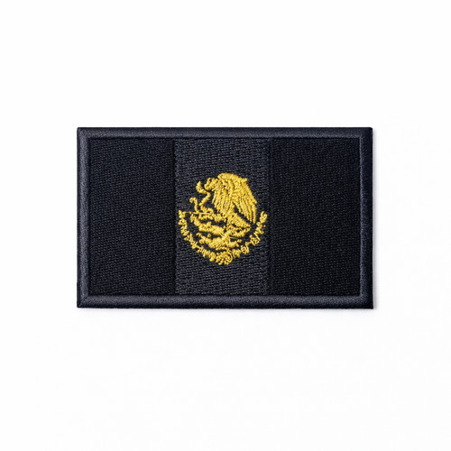 Mexican Flag Patch Black & Gold Stealth New Embroidered Made in U.S.A