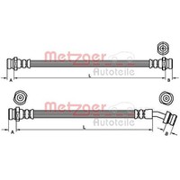 2X Metzger BremsschlÄUche Hinten Links Innen Rechts Passend FÜR KIA Sorento
