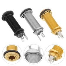  3pcs Guitar End Pin Socket, 6.35/6.5mm Guitar Output Jack - Metal Endpin Socket
