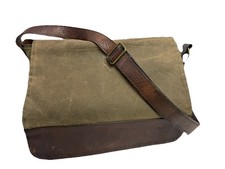 Moore And Giles Sacket Messenger Bag Leather & Waxed Canvas Rugged Distressed