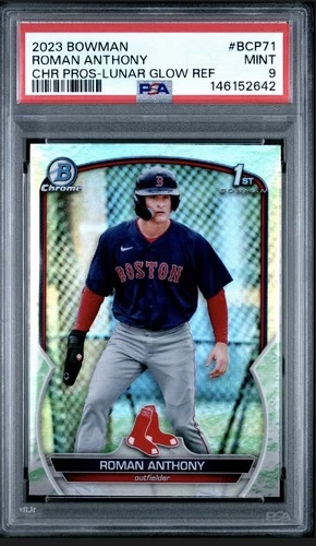 2023 Bowman Chrome Roman Anthony #BCP-71 Lunar Glow Refractor (RC) PSA 9