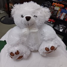 White Teddy Bear 12in With Bow Tie Plush Box6