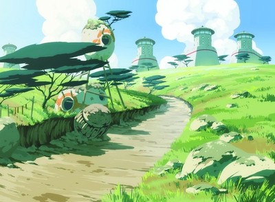 Anime Oban Star Racers Nature Clouds Tower 11x17 Poster