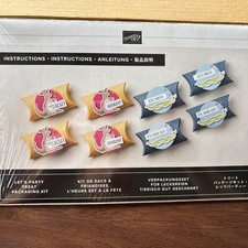 Stampin Up LETS PARTY Treat Packaging Kit Ink, Stamps, Block. NEW