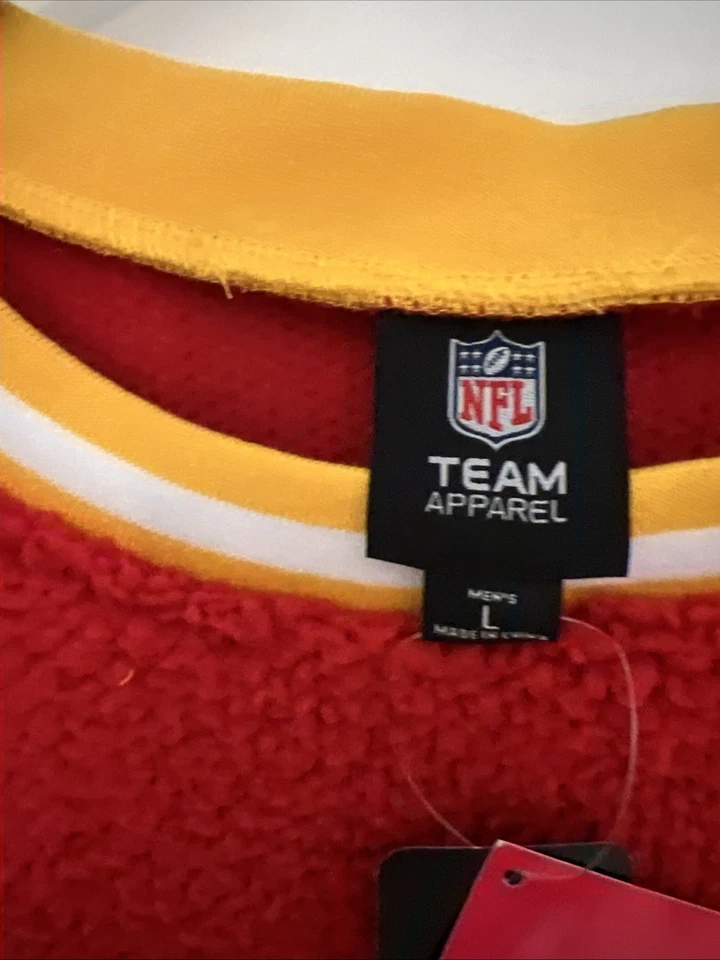 Nuevo con etiquetas Pullover Para Hombre Kansas City Chiefs Sherpa Polar Cuello Redondo Talla L NFL Rojo Foto 3 de 4