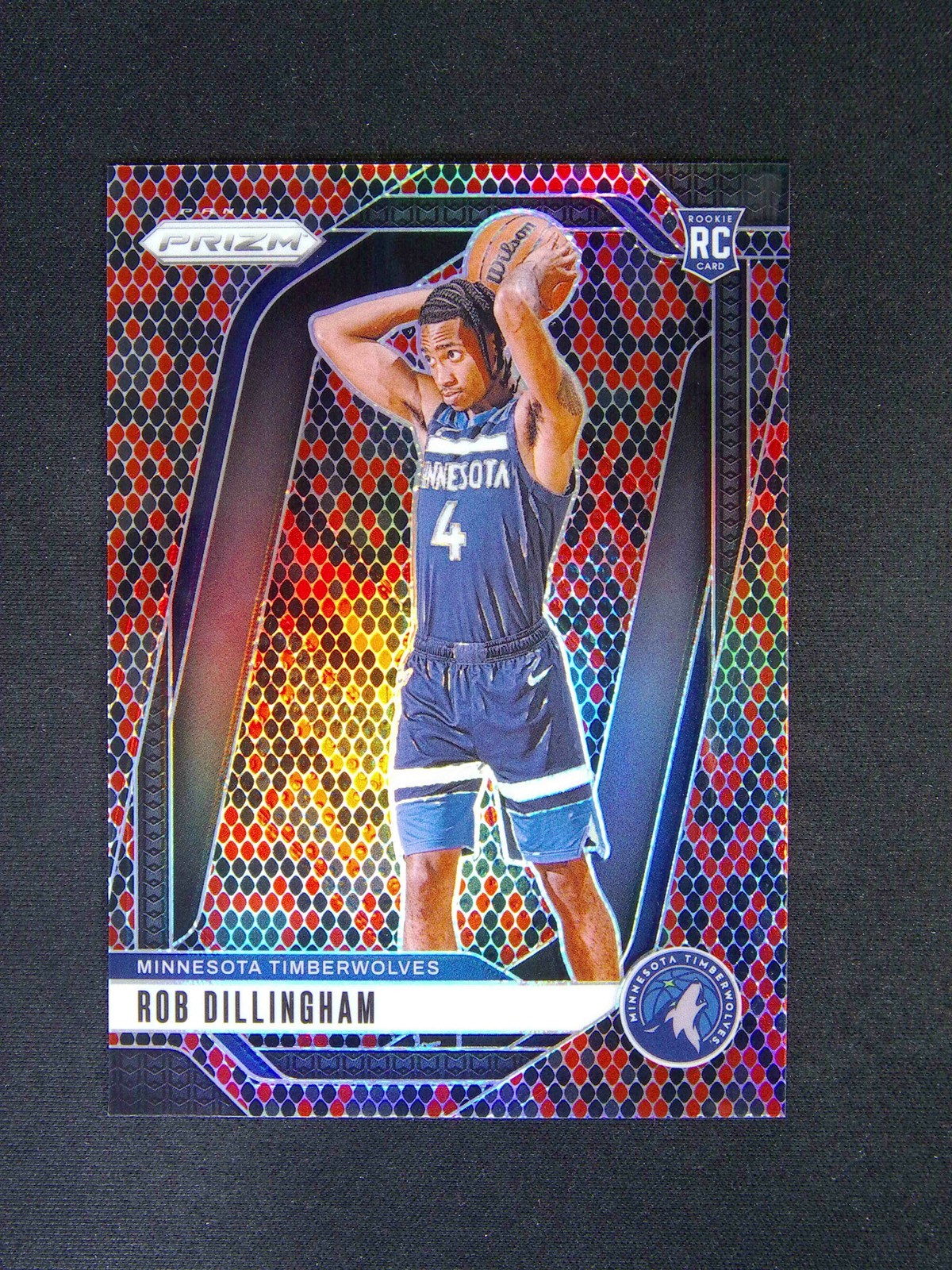 2024-25 Panini Prizm Rob Dillingham #250 RC Rookie Snakeskin Case Hit SSP