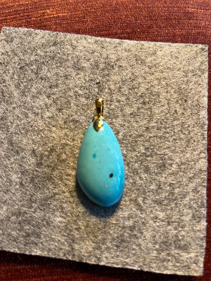 Kettenanhänger 375er Gelbgold mit Türkis Cabochon von SOGNI D'ORO - Bild 3 von 4