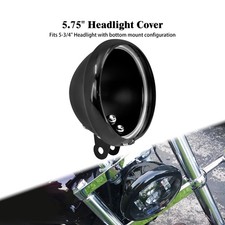Black 5.75" LED Headlight Cover Housing Shell Bracket Mount For Harley Universal