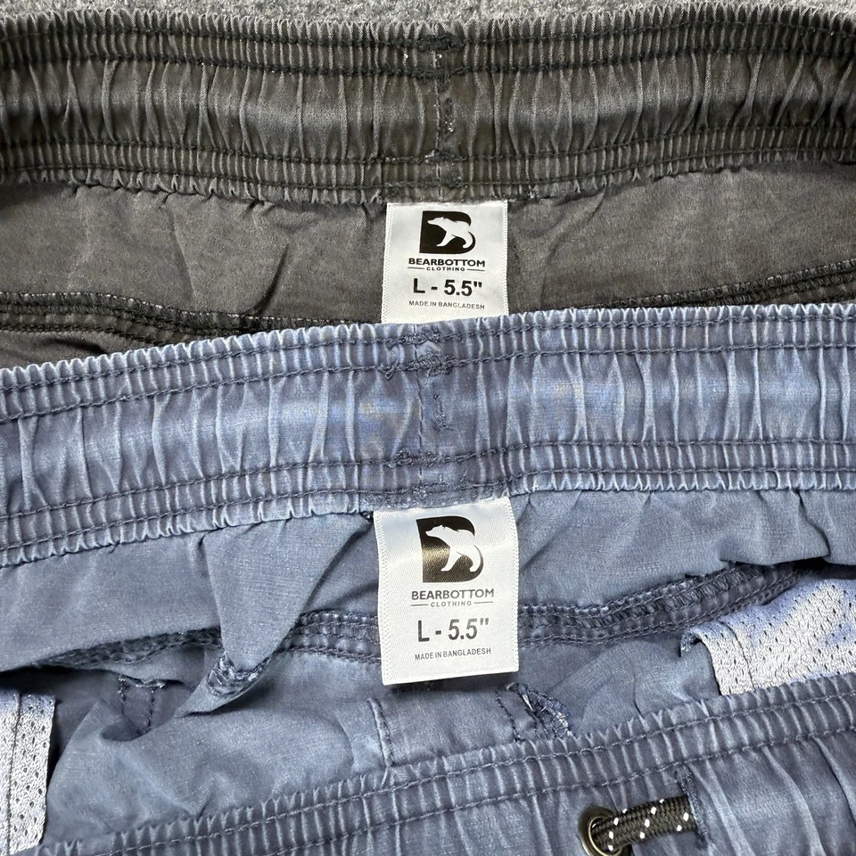 Pantalones Cortos Bear Bottom (2) Para Hombre Grandes Azul Negro 5.5" Rendimiento Elástico Cordón Foto 4 de 4