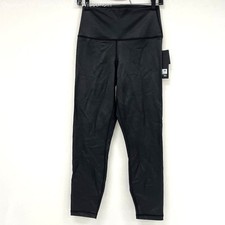 NWT 90 Degree By Reflex Black Leatherette High Rise Ankle Legging Women's Sz M