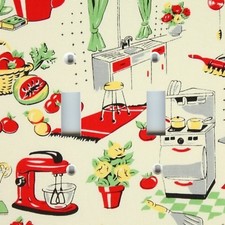 COCINA RETRO CINCUENTA COMEDOR Estufa Mezcladora Ollas Sartenes Luz de Pared Interruptor Placa Cubierta