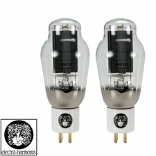 New Current Matched Pair (2) Electro-Harmonix 300B Gold Pins Ceramic Tubes