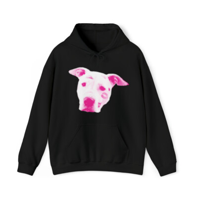 Pink Pitbull Pullover Pink Pitbull Head Graphic Hoodie, Sizes S-5XL