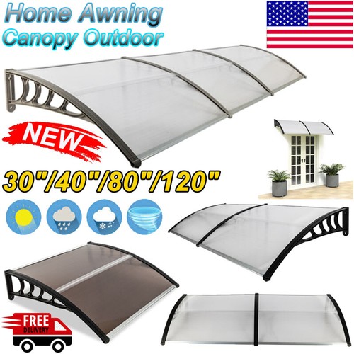 30/40/80/120 x 40"Door Window Outdoor Awning PC Hollow Sheet Sun Shade Cover NEW