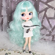 Blythe doll Make up Dudu mouth Mint green long hair from Factory Joint Body12"
