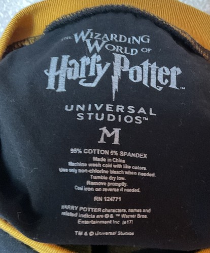Harry Potter Universal Studios T-shirt Hogwarts Logo Color Block M 3/4 Sleeve - Picture 3 of 4
